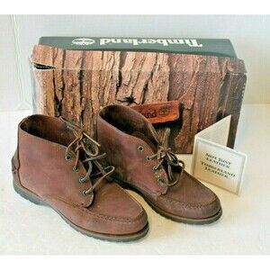 Timberland Paula Brown Leather Ankle Boots Lace Up Shoes Womens Size 6 M